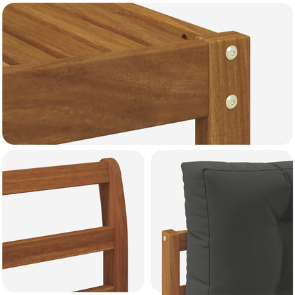 Utomhussoffset med kudde 6 pcs Naturlig och Antracit