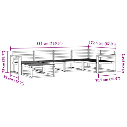 Utomhussoffset 6 pcs Naturlig Massivt Akaciaträ