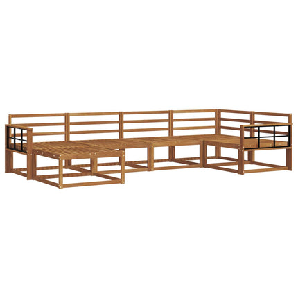 Utomhussoffset 6 pcs Naturlig Massivt Akaciaträ