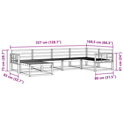 Utomhussoffset 6 pcs Naturlig Massivt Akaciaträ