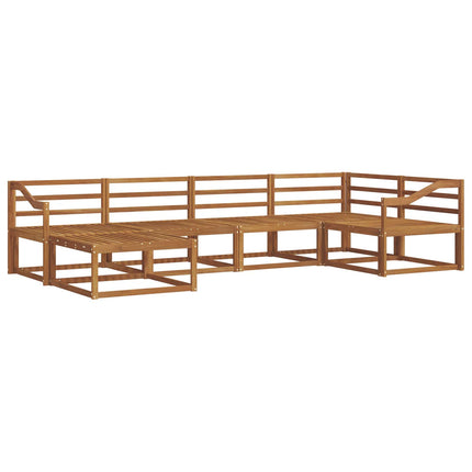 Utomhussoffset 6 pcs Naturlig Massivt Akaciaträ