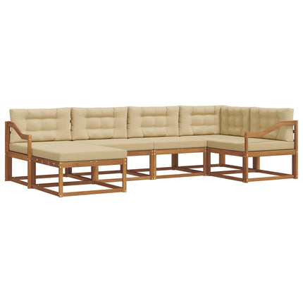 Utomhussoffset 6 st Naturlig och Beige