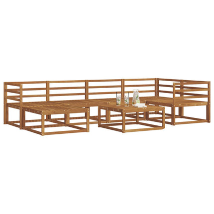 Utomhussoffset 7 pcs Naturfärg Massivt Akaciaträ