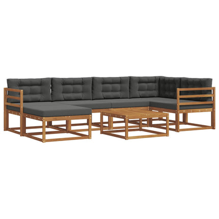 Utomhussoffset med kudde 7 pcs Naturlig och Antracit