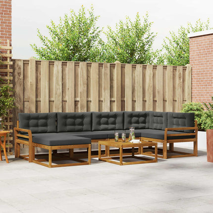 Utomhussoffset med kudde 7 pcs Naturlig och Antracit