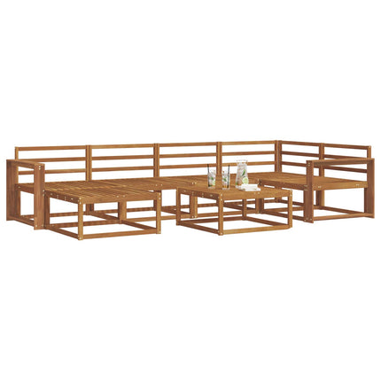 Utomhussoffset 7 pcs Naturfärg Massivt Akaciaträ