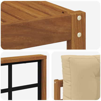 Utomhussoffset med kudde 7 pcs Naturlig och Beige