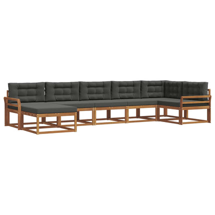 Utomhussoffset med kudde 7 pcs Naturlig och Antracit