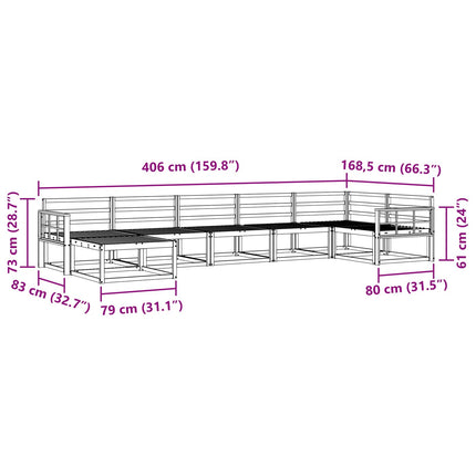 Utomhussoffset 7 pcs Naturfärg Massivt Akaciaträ