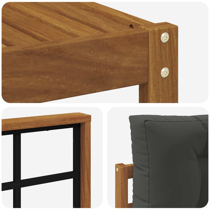 Utomhussoffset med kudde 7 pcs Naturlig och Antracit