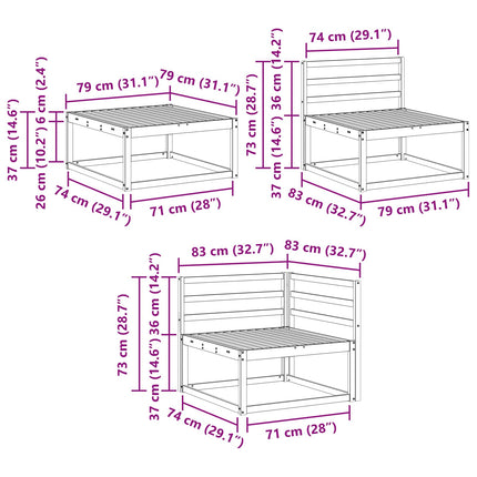 Utomhussoffset 7 pcs Naturfärg Massivt Akaciaträ