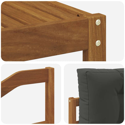 Utomhussoffset med kudde 7 pcs Naturlig och Antracit