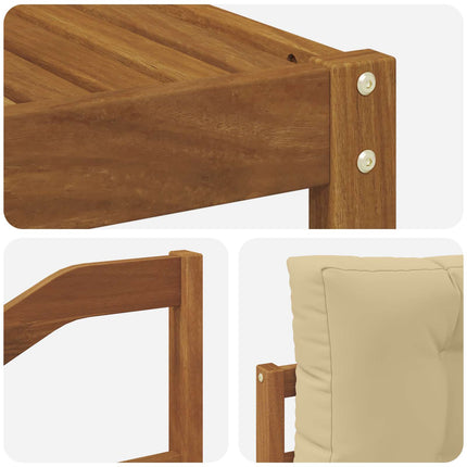 Utomhussoffset med kudde 7 pcs Naturlig och Beige