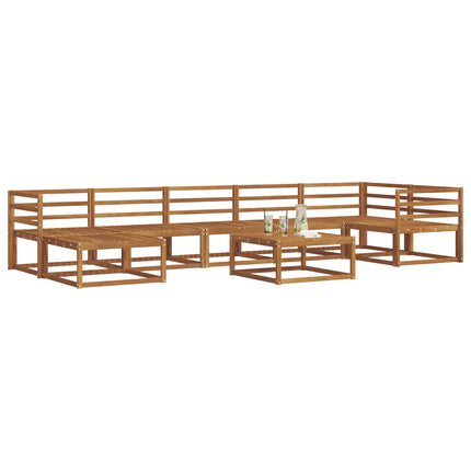 Utomhussoffset 8 pcs Naturfärg Massivt Akaciaträ
