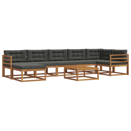 Utomhussoffset med kudde 8 pcs Naturlig och Antracit