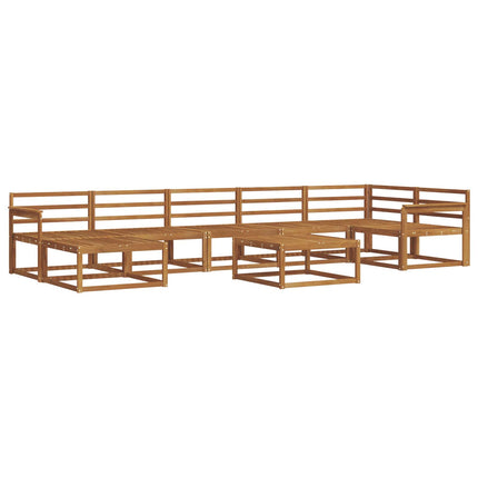 Utomhussoffset 8 pcs Naturfärg Massivt Akaciaträ