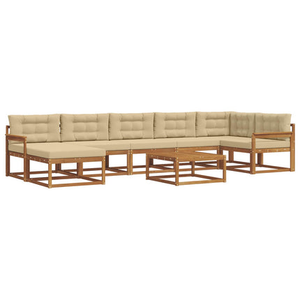 Utomhussoffset med kudde 8 pcs Naturlig och Beige