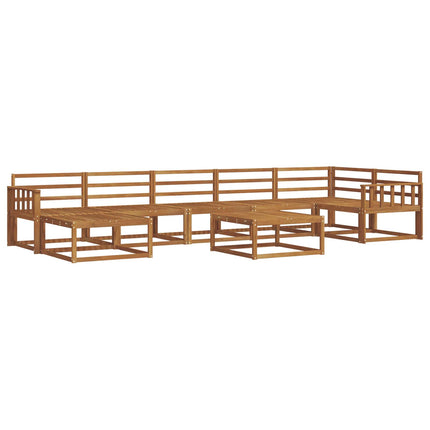 Utomhussoffset 8 pcs Naturfärg Massivt Akaciaträ