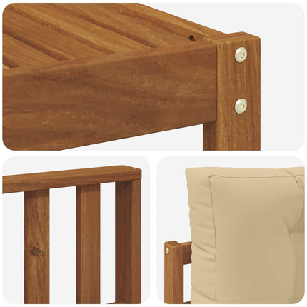 Utomhussoffset med kudde 8 pcs Naturlig och Beige