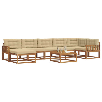 Utomhussoffset med kudde 8 pcs Naturlig och Beige