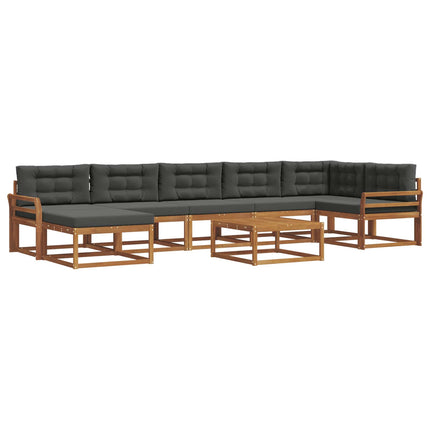 Utomhussoffset med kudde 8 pcs Naturlig och Antracit