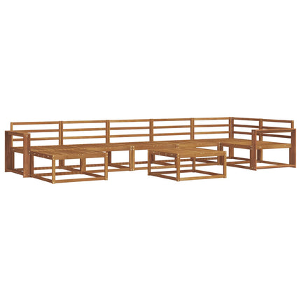 Utomhussoffset 8 pcs Naturfärg Massivt Akaciaträ