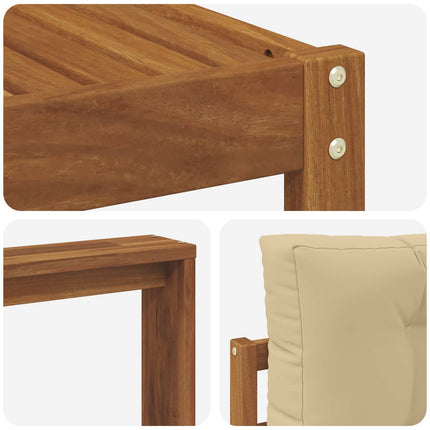 Utomhussoffset med kudde 8 pcs Naturlig och Beige