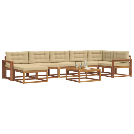 Utomhussoffset med kudde 8 pcs Naturlig och Beige