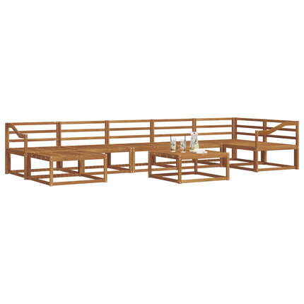 Utomhussoffset 8 pcs Naturfärg Massivt Akaciaträ