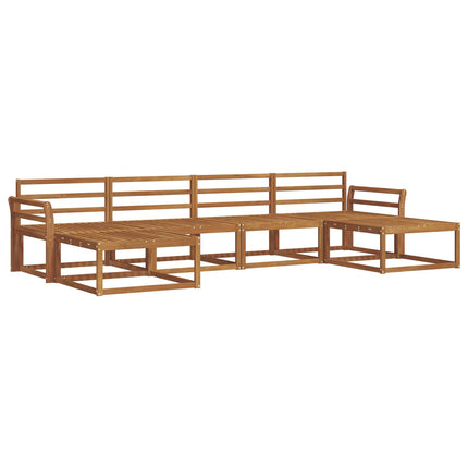 Utomhussoffset 6 pcs Naturfärg Massivt Akaciaträ