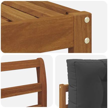 Utomhussoffset med kudde 6 pcs Naturlig och Antracit