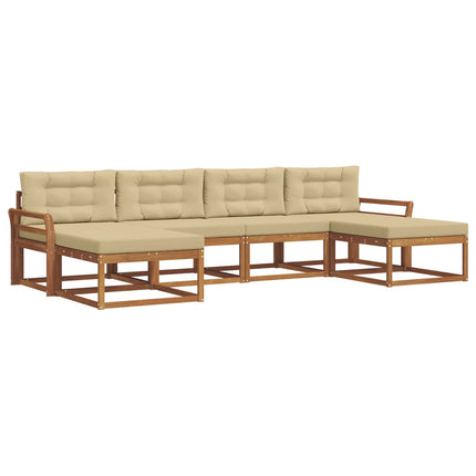 Utomhussoffset 6 st Naturlig och Beige
