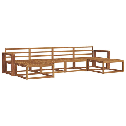 Utomhussoffset 6 pcs Naturfärg Massivt Akaciaträ