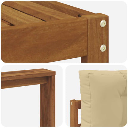 Utomhussoffset med kudde 6 pcs Naturlig och Beige