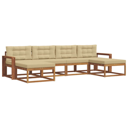 Utomhussoffset 6 st Naturlig och Beige