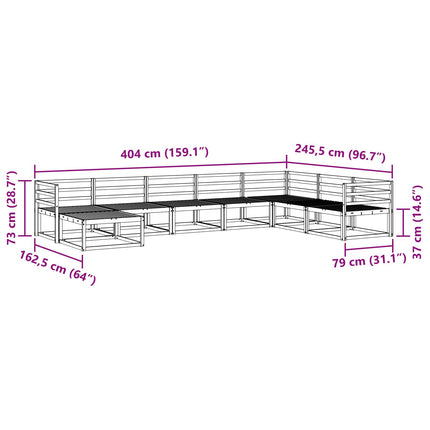 Utomhussoffset 8 pcs Naturfärg Massivt Akaciaträ