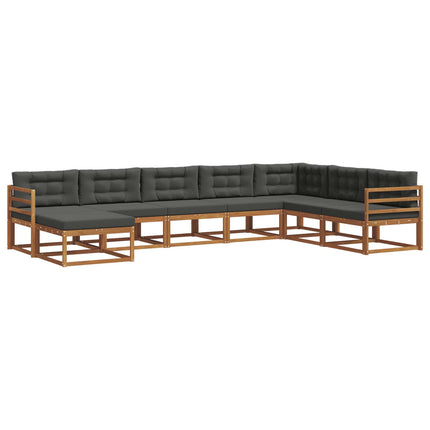Utomhussoffset med kudde 8 pcs Naturlig och Antracit