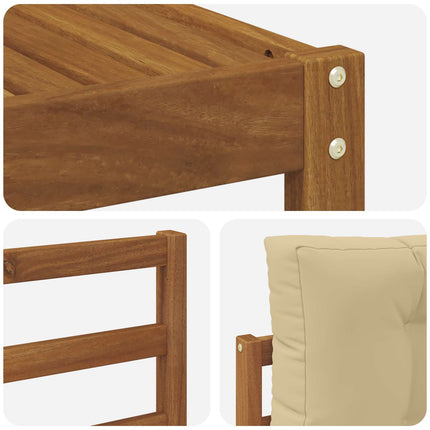 Utomhussoffset med kudde 8 pcs Naturlig och Beige