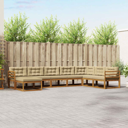 Utomhussoffset med kudde 8 pcs Naturlig och Beige