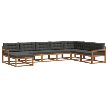 Utomhussoffset med kudde 8 pcs Naturlig och Antracit