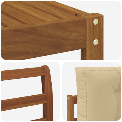 Utomhussoffset med kudde 8 pcs Naturlig och Beige