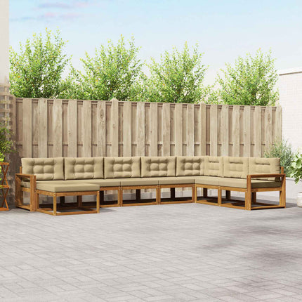 Utomhussoffset med kudde 8 pcs Naturlig och Beige