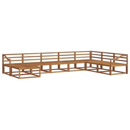 Utomhussoffset 8 pcs Naturfärg Massivt Akaciaträ