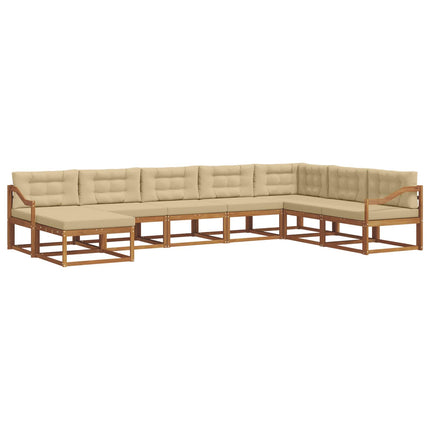 Utomhussoffset med kudde 8 pcs Naturlig och Beige