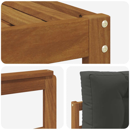 Utomhussoffset med kudde 9 pcs Naturlig och Antracit
