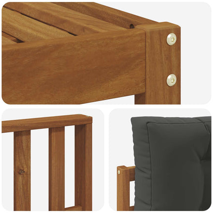 Utomhussoffset med kudde 9 pcs Naturlig och Antracit