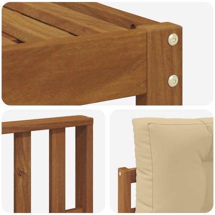 Utomhussoffset med kudde 9 pcs Naturlig och Beige