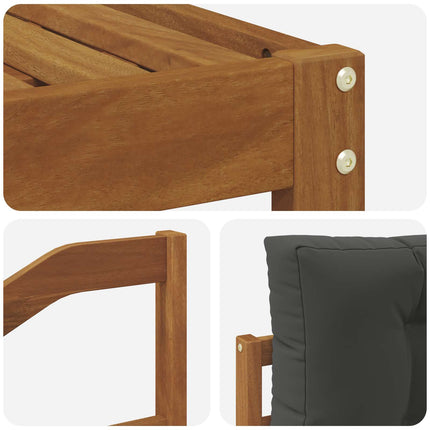 Utomhussoffset med kudde 9 pcs Naturlig och Antracit