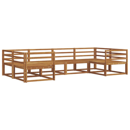 Utomhussoffset 6 pcs Naturfärg Massivt Akaciaträ