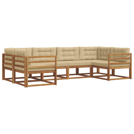 Utomhussoffset 6 st Naturlig och Beige